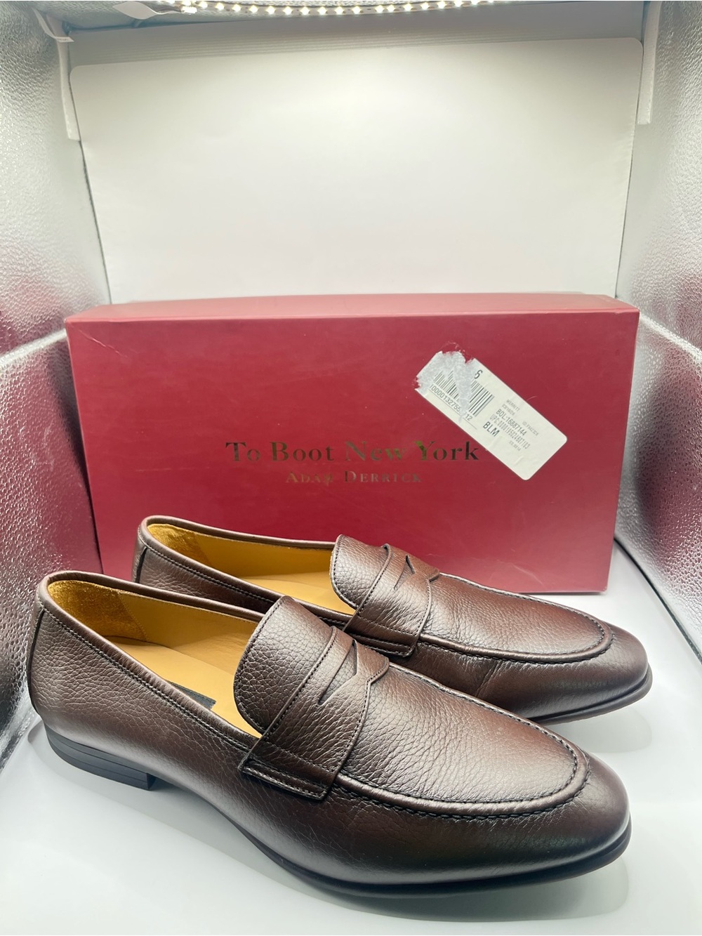 To Boot New York Adam Derrick New Men's 9.5 Merritt Brown Leather Penny Loafers